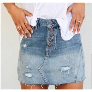 Free People A-Line Denim Skirt